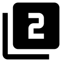 Numeric 2 box multiple icon